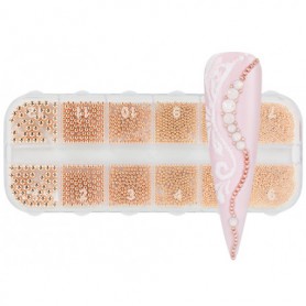 Nail Art Pearls Box Rose Gold